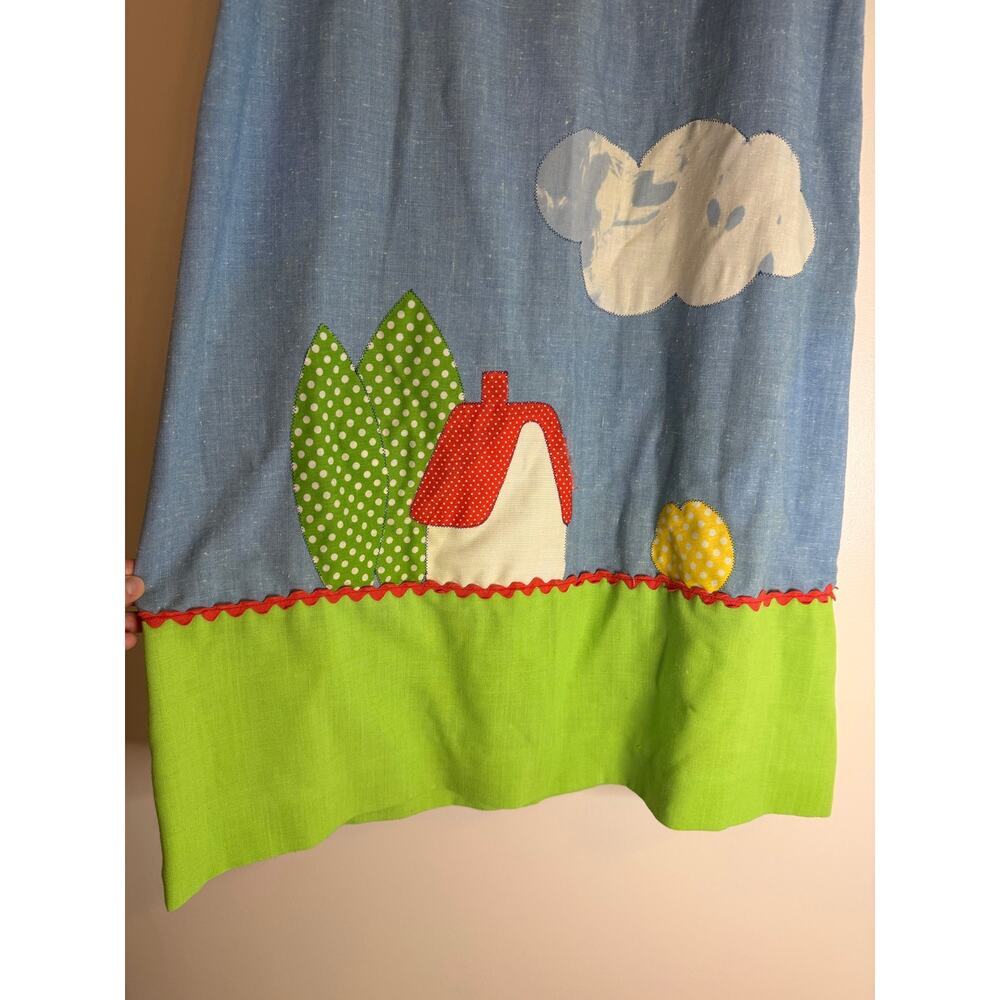 VTG 70s Elfriede for Mitch Robert Whimsical Cottagecore Appliqué Maxi Dress Sz 8 - Picture 3 of 9